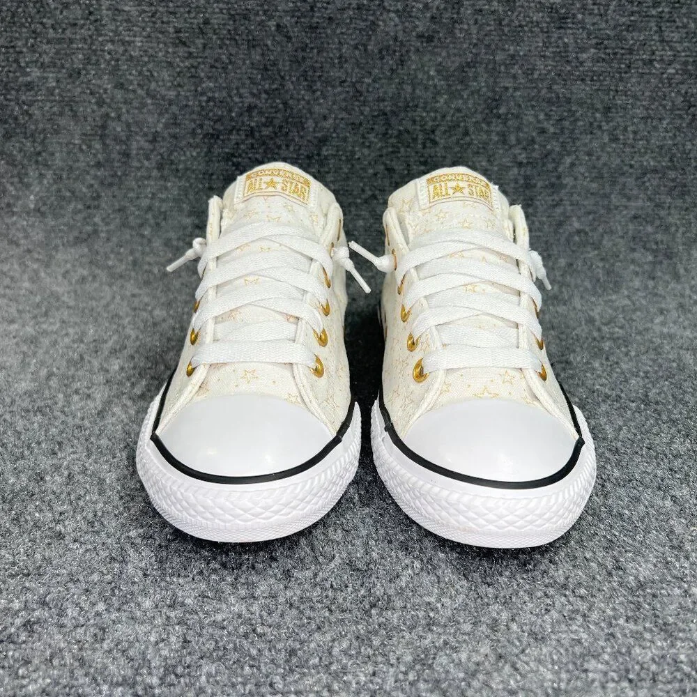 Converse All Star Street Slip Sneakers Girl's‎ 6 White Gold Star Athletic Shoes